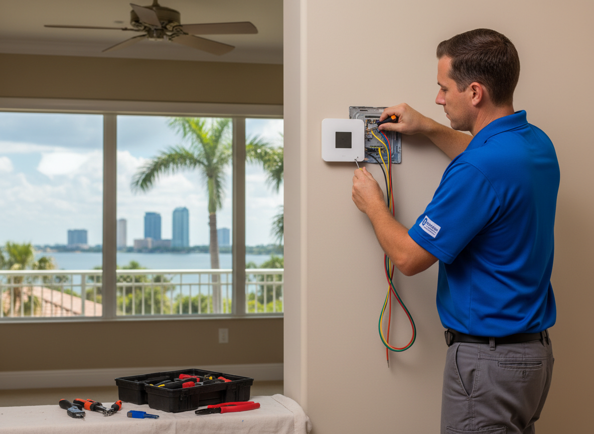 Smart thermostat installation in Tampa bay area